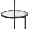 360 Lighting Modern Floor Lamp with Table Glass 62" Tall Black White Fabric Drum Shade for Living Room Reading Bedroom Office - 4 of 4