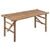 Garden Bench Bamboo Bamboo frame and polyester cushion 46.5 in - 2 of 4