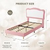 Half-Circle Color-Block Children's Bed Frame, Cute Lamb Plush Bed Suitable for Girls and Boys, Platform Bed with No Bed Box, Wooden Bed Slats - 2 of 4