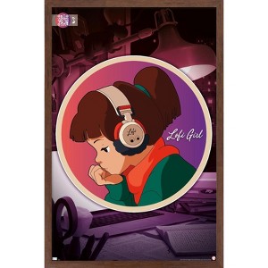 Trends International Lofi Girl - Circle Framed Wall Poster Prints - 1 of 4