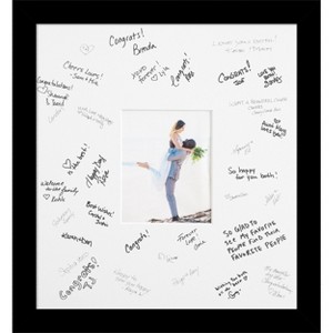 Basic Signature Mat Picture Frame – Guest Book Alternative for Weddings, Graduations, or Retirement – Autograph Photo Mat for Signature Board - 1 of 4
