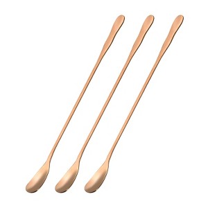 Unique Bargains Stainless Steel Mixing Drink Coffee Cocktail Long Handle Spoon 3 Pcs - 1 of 4