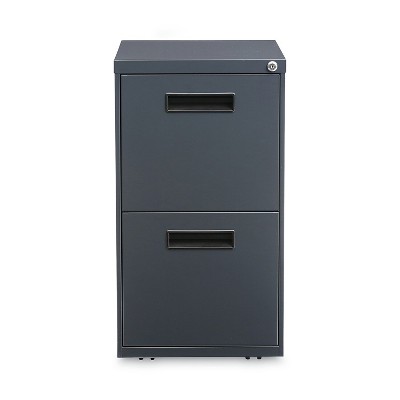 Charcoal 2-Drawer Mobile Steel File Cabinet with Lock