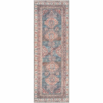 Hauteloom Baltinglass Rust & Blue Washable Area Rug