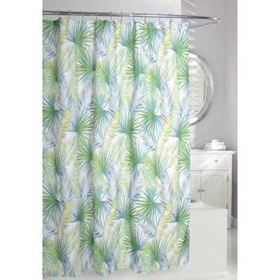 Palm Tree Shower Curtain Green/White - Moda at Home