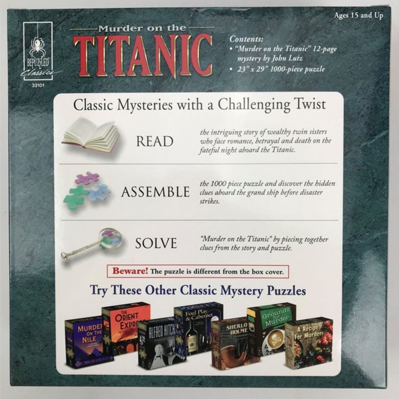 Bepuzzled Classic Mystery: Murder on the Titanic Jigsaw Puzzle - 1000pc, 3 of 10