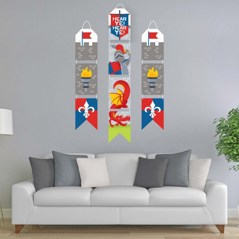 Big Dot of Happiness Calling All Knights and Dragons - Hanging Vertical Paper Door Banners - Medieval Birthday Party Wall Decor Kit -Indoor Door Decor, 2 of 8