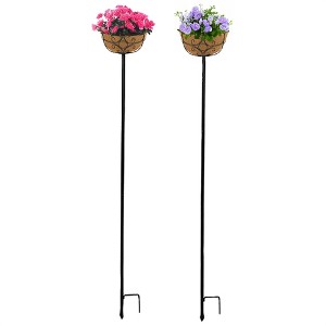 Panacea Black Planter Garden Pole Stake 69 x 10, Black, Coco Liner (Pack of 2) - 1 of 4