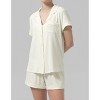 Dream Valley® Women's Button Down Collar Shirt and Shorts Pajama 2 Piece Set - 2 of 4