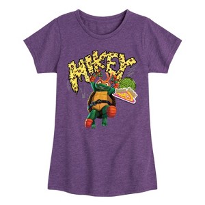 Girls' - Teenage Mutant Ninja Turtles - Michelangelo AKA Mikey Fitted Short Sleeve Graphic T-Shirt - 1 of 4
