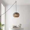 14" 1-Light Isla Farmhouse Coastal Rattan LED Pendant Brown - JONATHAN Y: UL Listed, Adjustable Height, Metal Body - image 3 of 4