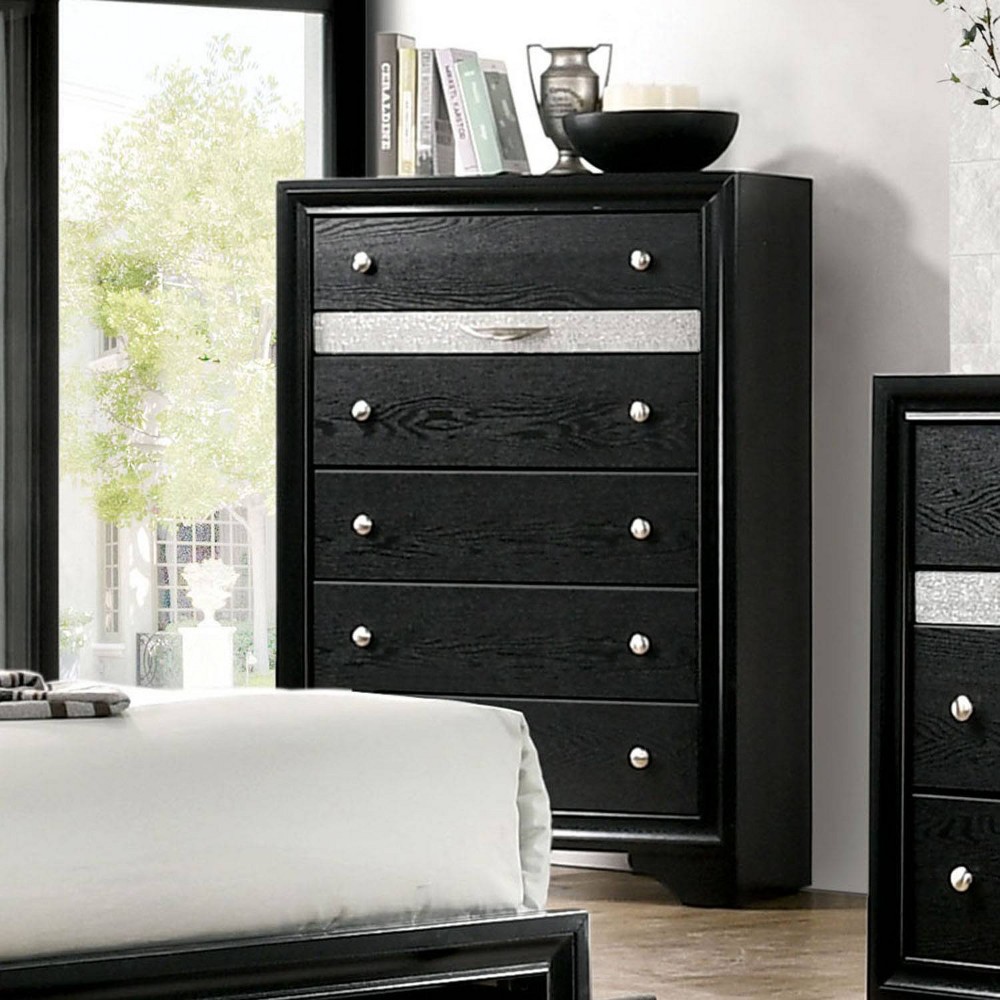 Oak Creek 6 Drawer Chest Black - miBasics