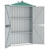 vidaXL Galvanized Steel Garden Shed Organizer - Green Outdoor Storage House for Patio, Tools, Furniture - 4 of 4