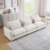 Okak Comfy Sofa with 3 Waist Pillows, Modern Corduroy Upholstered Couch 3 Seater Deep Seat for Living Room,Apartment, Beige - 2 of 4