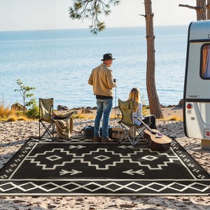 Lahome Pattern Series Outdoor Plastic Straw Rug-Waterproof Reversible Mat for Patio, Backyard, Camping, RV Awning - 1 of 4