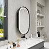 21"x34" Oval Mirrored Medicine Cabinet With LED,Wall Mounted Mirror,Bathroom Mirror Cabinet,Bathroom Mirror With Light-The Pop Home - 2 of 4