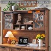 SinCiDo 60" Farmhouse L Shaped Office Desk w/ Drawer, Wood Home Office Executive Desk w/ Hutch & Charging Ports, Storage Cabinet - 3 of 4