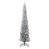6ft Flocked Pencil Christmas Tree - Slim Pencil Xmas Tree with LED Light,Hinged Branches and Metal Stand, for Home Indoor Outdoor Holiday Decorations - 2 of 4
