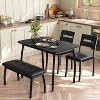 4-Piece Industrial Dining Set, Wooden Kitchen Table with Upholstered Bench & 2 Cushioned Chairs, Compact Dinette for Apartments, Kitchen, Studio - 4 of 4
