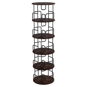SEVOBAL Rotating Bookshelf Tower 5 Tier, Spinning Bookcase, Revolving 360 Book Shelf Narrow Tall Bookcase, Brown, 17.7"*17.7"*62.2" - 1 of 4