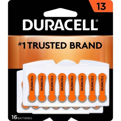 Duracell Size 13 Hearing Aid Batteries - 16 Pack - Easy-Fit Tab