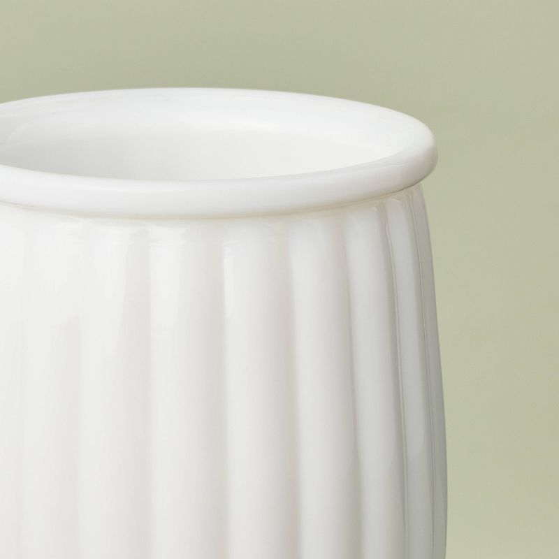 Ribbed Milk Glass Bathroom Tumbler White - Hearth &#38; Hand&#8482; with Magnolia, 5 of 8