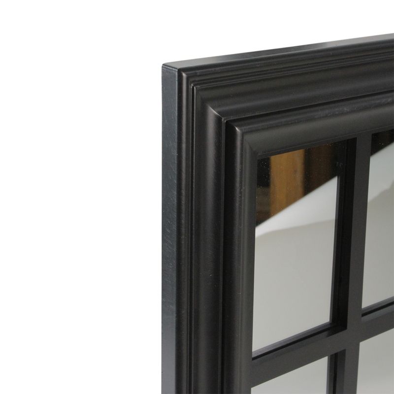 Northlight 17" Black Contemporary Square Windowpane Wall Mirror, 3 of 4