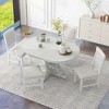 NicBex Round Dining Room Table Set for 4 Morden Adjustable Kitchen Table with MDF Tabletop and 4 Upholstered Chairs for Dining Room - 3 of 4