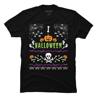 Men's Design By Humans Halloween Lover Ugly Sweater By machmigo T-Shirt