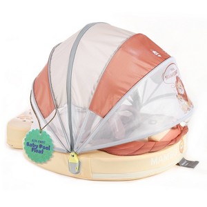 Mambobaby Innovative Explorer Baby Pool Float with Canopy and Carrier Novelty Float 2pk - Lion Yellow - 1 of 4