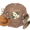 Simply Sage Market Women's Georgia Flower Colorful Long Sleeve Garment Dyed Tee - 3 of 3