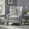 NicBex Fabric Push Back Recliner Chair,Light Gray Wingback Armchair with Rivet Detailing, Upholstered Chesterfield Sofa Chair - 2 of 4