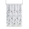 VYNXARIA 72*72" Floral Printed Burnout Shower Curtain,White and Blue - 2 of 4