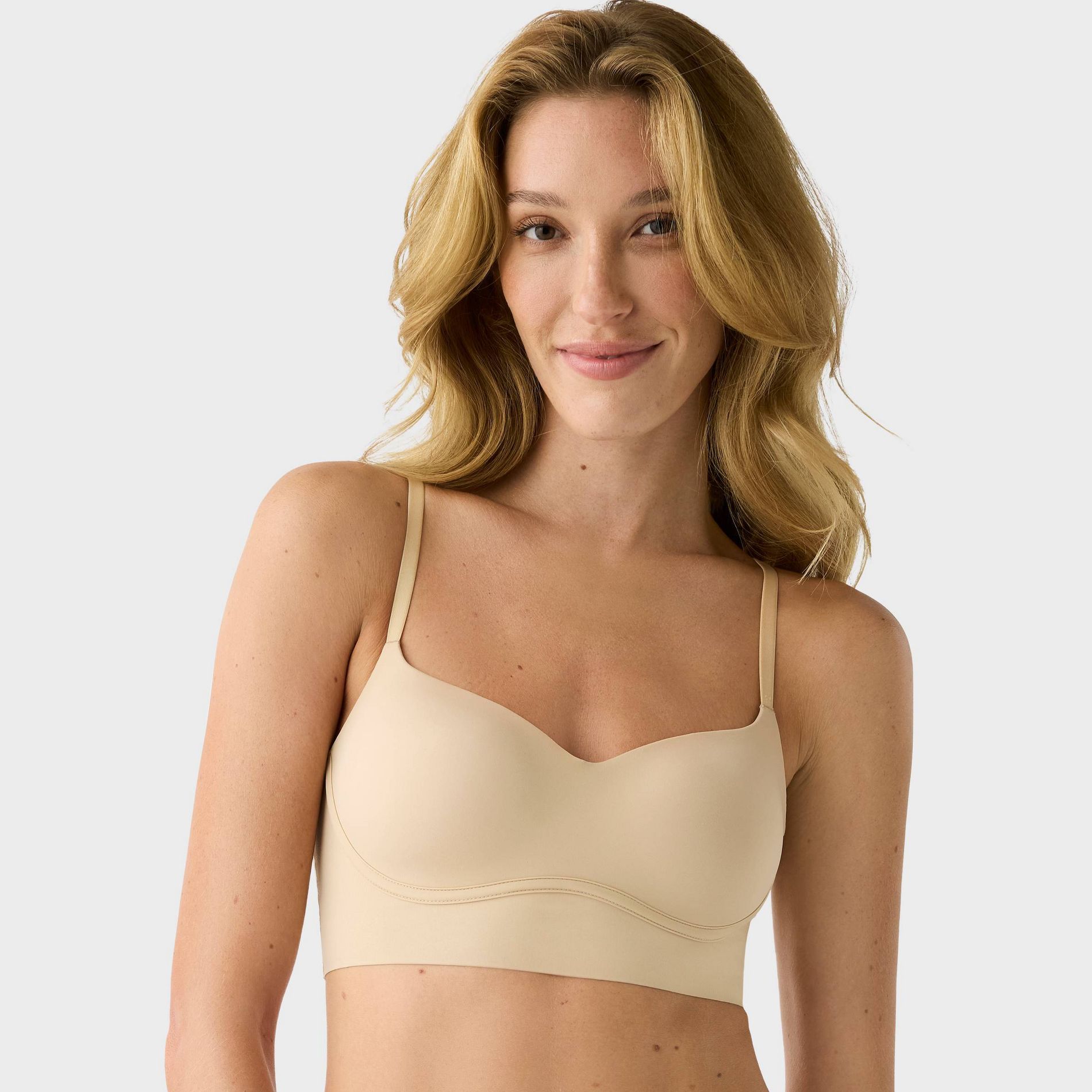 True & Co. Women's Lightly Lined Wireless Bralette - Nude S
