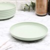 Juvale 6 Pack Green 9 Inch Round Unbreakable Wheat Straw Dinner Plates Dinnerware - 2 of 4