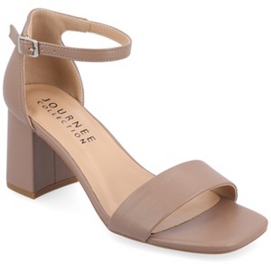 Journee Collection Women's Valenncia Narrow Width SuperNatural Shades Open Square Toe Ankle Strap Sandals - 1 of 4