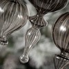 8"H  8.5"H and 9"H Sullivans Smokey Glass Finial Ornaments - Set of 3  Black Christmas Ornaments - 2 of 2