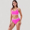 Anna-Kaci Swim Women's Sporty High Waist Bikini Set with Contrast Trim and Scoop Neck Crop Top - 2 of 4