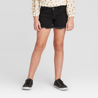 target black denim shorts