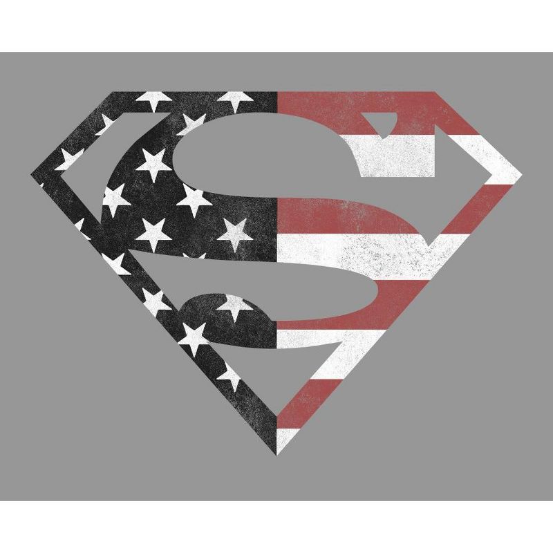 Superman Americana Logo Mens Athletic Heather Graphic Tee, 2 of 4