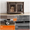 Dog Crate Furniture w/ Sliding Barn Door,37''Dog Cage Furniture,Wooden Dog Kennel End Table w/ Detachable Divider Indoor Puppy Kennel - 4 of 4