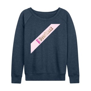 Women's Barbie Barbie President Sash Lightweight French Terry Slouchy - Heather Indigo - X-Large - 1 of 4