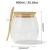Unique Bargains Pot-Bellied Jar with Bamboo Lid & Spoon Decorative Jars Wood Color Clear 1 Set - 3 of 4