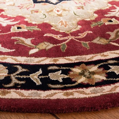 Heritage Red and Black Hand-Tufted Wool Area Rug
