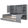TIRAMISUBEST Twin/Full Size Wooden Daybed With 3 Storage Drawers and All-in-One Cabinet, Modern Daybed Frame Sofa Bed with Desk and Storage Shelves - 4 of 4