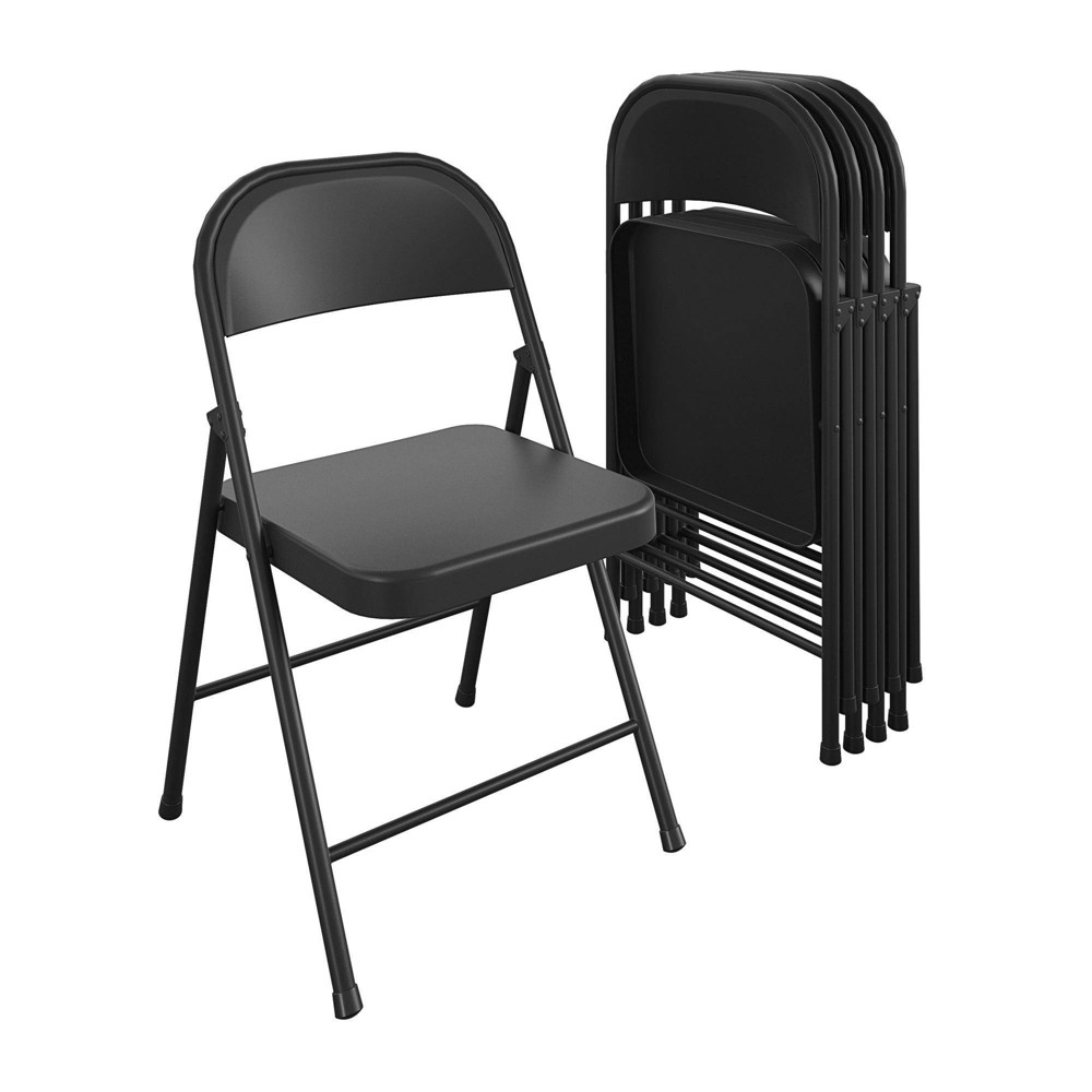 Cosco 4pk Smartfold Folding Chairs Steel Black
