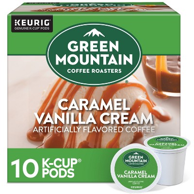 Green Mountain Caramel Vanilla Cream Flavored Keurig K-Cup Light Roast Coffee Pods - 10ct