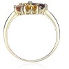 Guili Gold-Plated Sterling Silver CZ Pave Ring with multicolored oval & round stones, in Yellow or Rose Gold, sizes 6-8. - 2 of 3