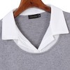 Women's Contrast Collared Shirts Patchwork Work Blouse Tunics Tops - 4 of 4