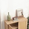GlasFlength Utility Storage Cabinets Mid Century Modern Cabinet with Woven Rattan Doors for Living Room Dining Room, Beige, 31.5"*11.8"*34.6" - 3 of 4
